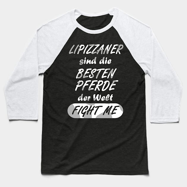 Lipizzaner Pferderasse Hengst Stute Geschenk Baseball T-Shirt by FindYourFavouriteDesign